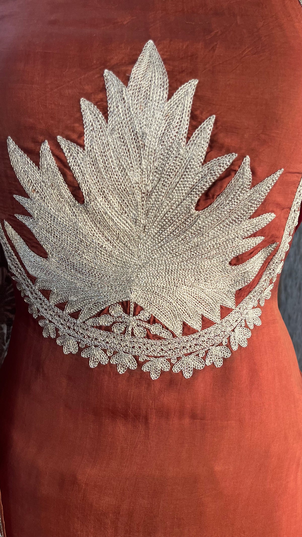 Brown Sanam’ Tilla Kashmiri Silk Suit