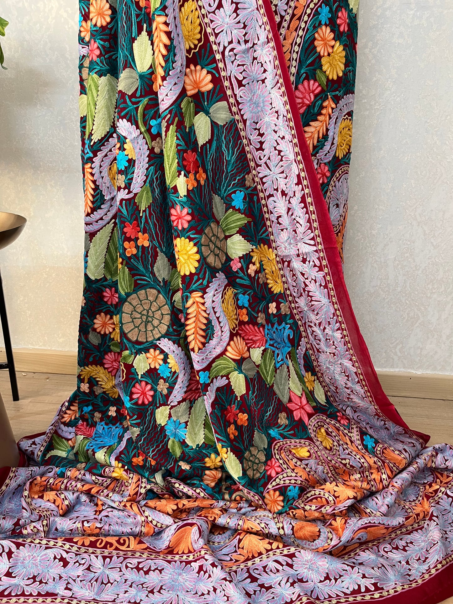 Maroon Premium Georgette Kashmiri Suit