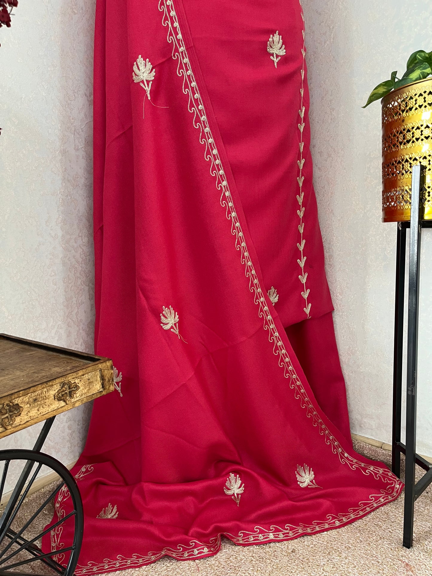 Carrot Pink Tilla Embroidered 3pc Suit Stole