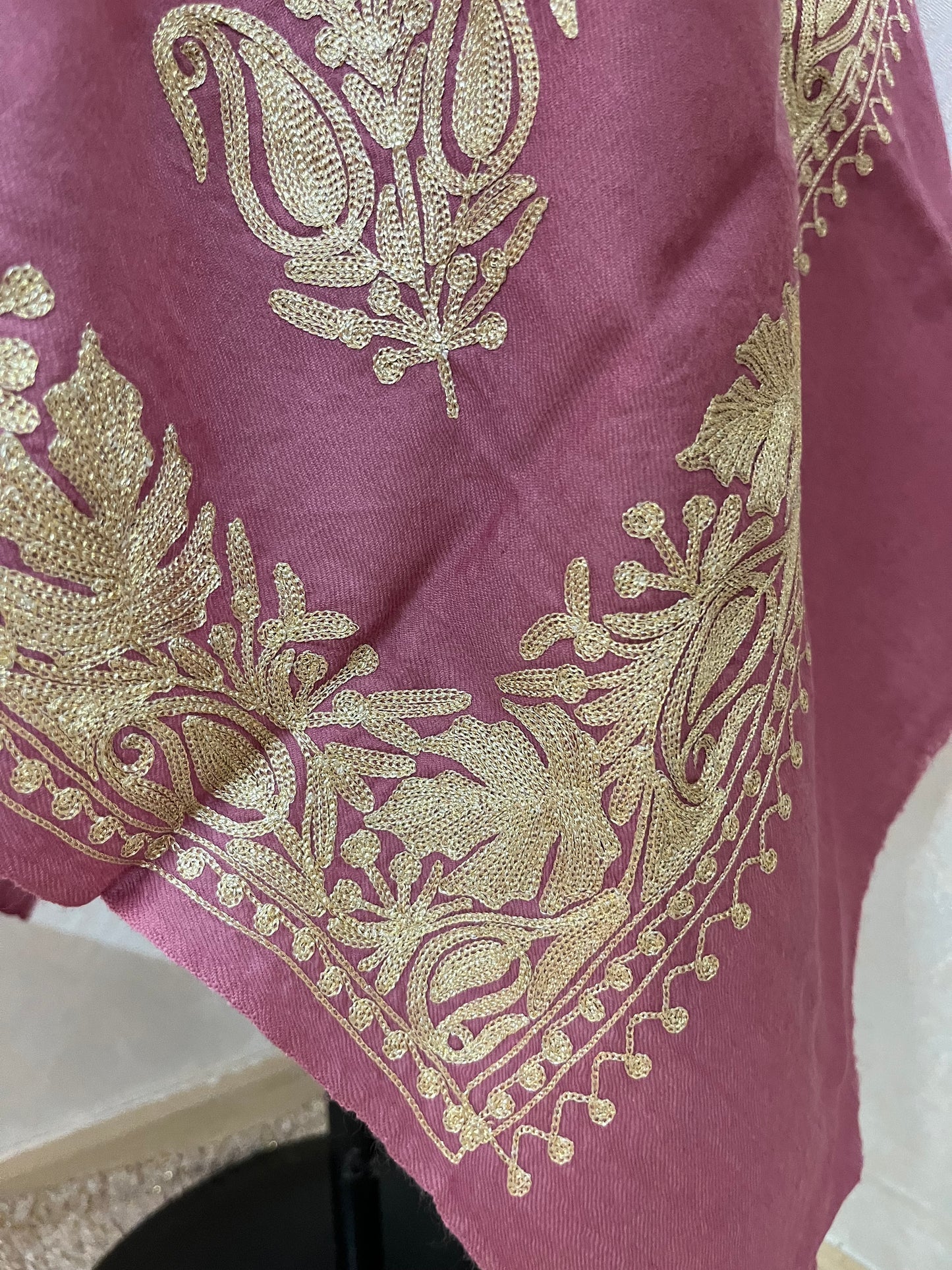 Pink Semi Pashmina Tilla stole