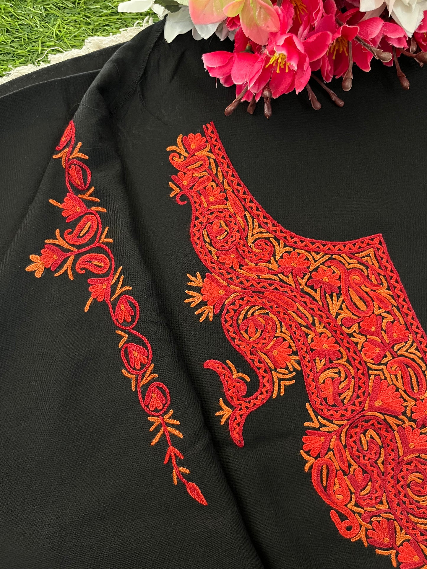 Black Cotton Cord Set (Hand Embroidered)