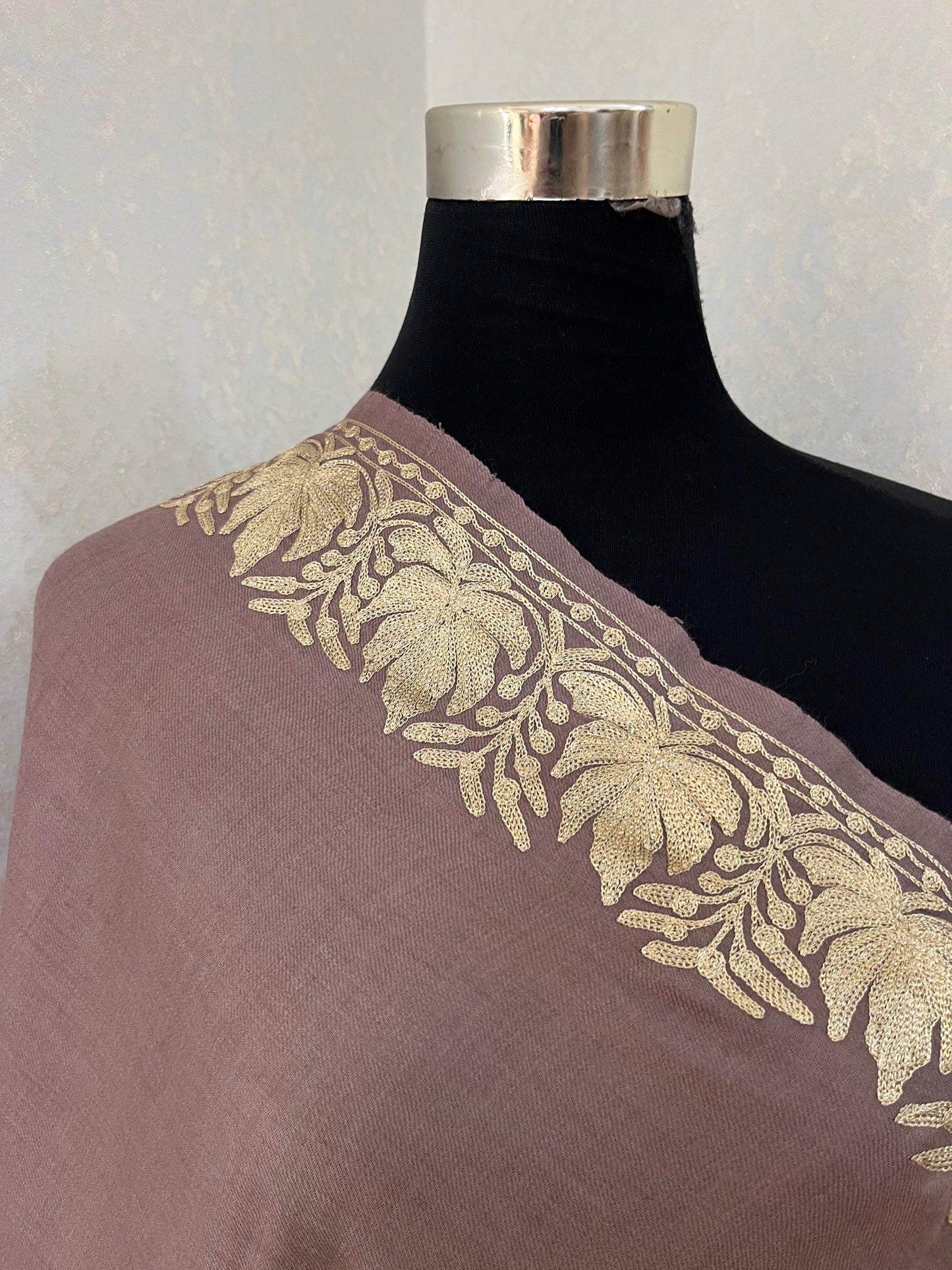 Semi Pashmina Tilla Embroidered stole