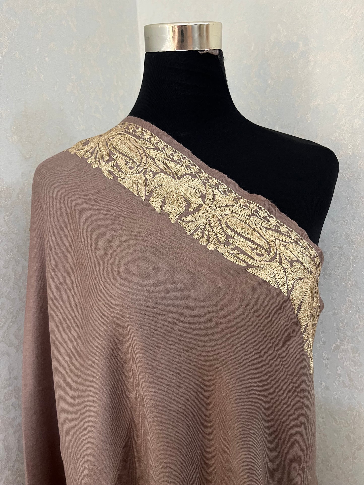 Semi Pashmina Tilla Embroidered stole