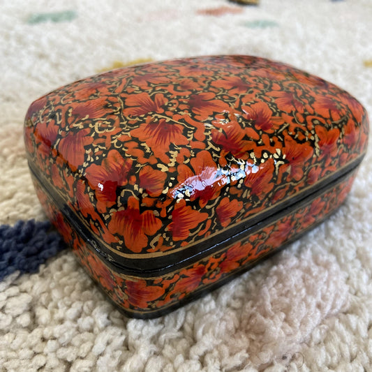 Orange Chinar Patti Handmade Paper Mache Box