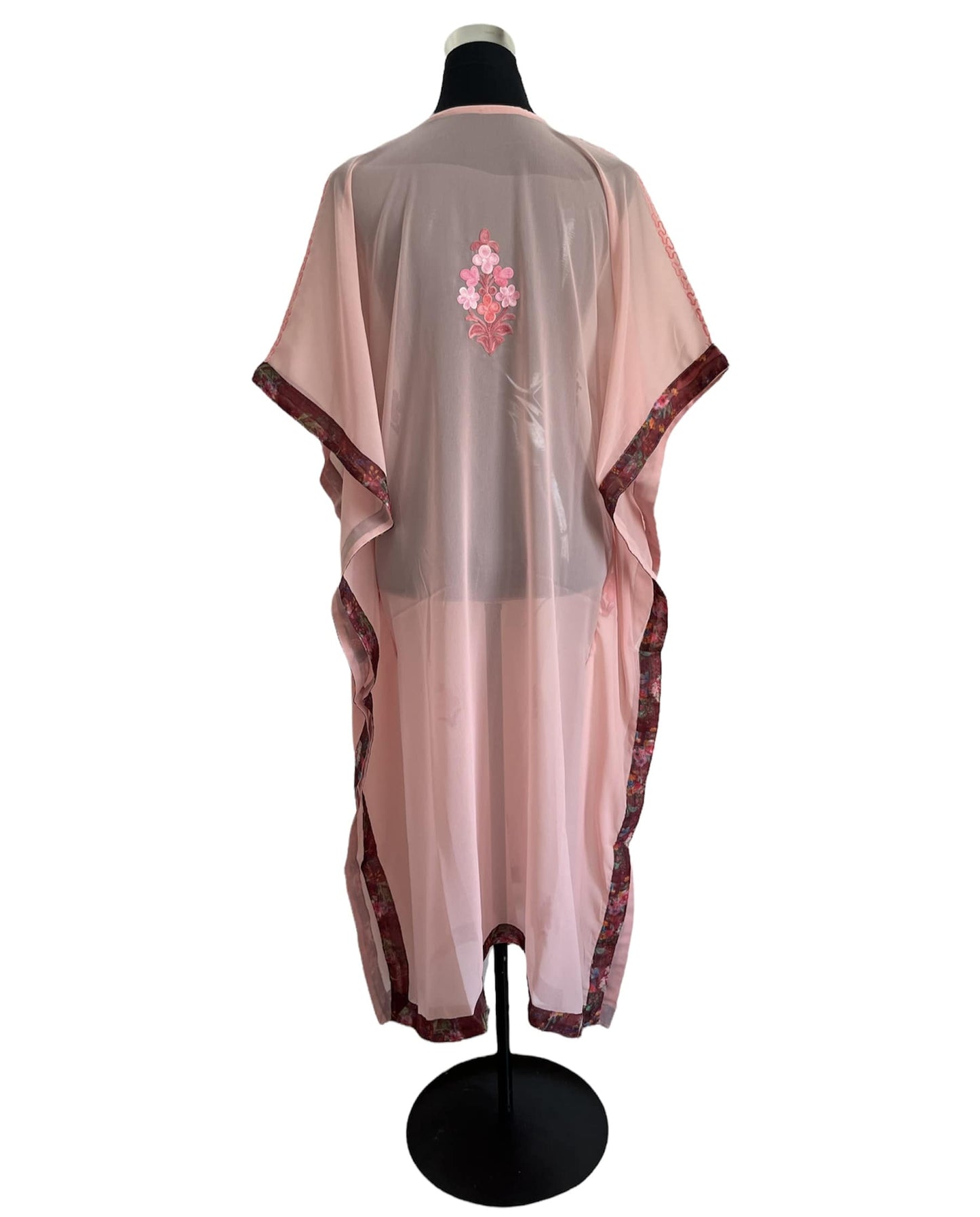 Pink Aari embroidered Kaftan