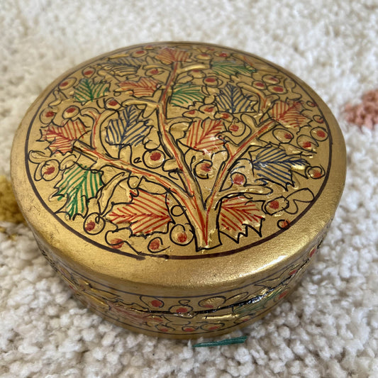 Golden Tree of Life Handmade Paper Mache Box